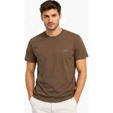 Lacoste Bisiklet Yaka Regular Fit Kahverengi