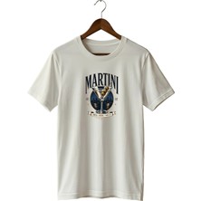  Martini Cocktail Unisex Kokteyl Baskılı Regular Kalıp Bisiklet Yaka T-Shirt