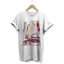  Godzilla Baskılı Beyaz T-Shirt