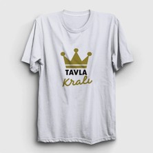  Unisex Beyaz Backgammon King Tavla Kralı Oyun V3 T-Shirt 416812TT