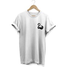  Kuğu Baskılı Beyaz T-Shirt