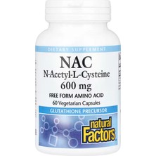 Natural Factors Nac N-Acetyl-L-Cysteine Glutathione Precursor 600 Mg 60 Vegetarian Capsules