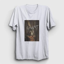  Unisex Beyaz Korku Filmi Caveat T-Shirt 582578TT