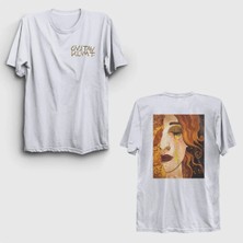  Unisex Beyaz Golden Tears Freya Gustav Klimt Sırt Baskılı T-Shirt 527291TT