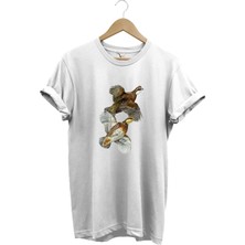  Avcılık Hunter Keklik Kuşları Tasarımlı %100 Pamuk Regular Fit Beyaz T-Shirt