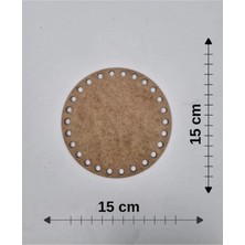 Mu Art Ahşap Ahşap 15X15 cm 1 Adet Tepsi Örgü Plakası Supla Delikli Altlık Tığ Taban Işi Sepet Tabanı