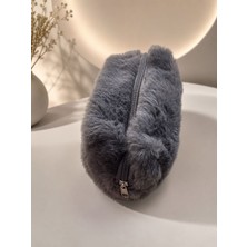 Kokoş Peluş Makyaj Çantası Gri