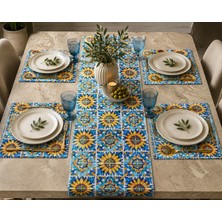 Megi Concept 5 Parça Amerikan Servis ve Runner Seti 4'lü Amerikan Servis 35X45 + Runner 40X140 Dijital Baskılı Masa Takımı