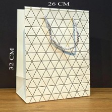Colezium Büyük Boy Beyaz Desenli Hediye Çantası