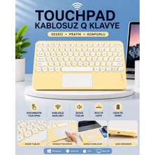 Colezium Touchpad Tüm Cihazlara Uyumlu Bluetooth Klavye Touchpad Slim Kablosuz Wifi Q Klavye