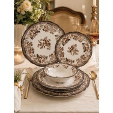 Porser 24 Parça Yemek Takımı Velour Brown