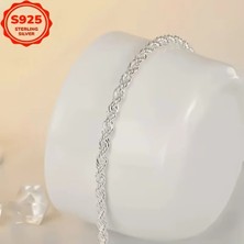 ShellWetr Unisex Bileklik Alina Gümüş Kaplama Unisex Bileklik Burmalı Parlak Şık Sevdiklerinize Kendinize En Özel Hediye