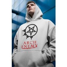 Sevbano Arch Enemy Rock Metal Müzik Grubu Ön Baskılı Unisex Oversize Premium Hoodie