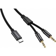 Hace Bazaar Type-C 3.5 mm Çift Çıkışlı Ses Kablosu 1.15 M GJ036