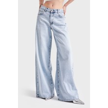 It's Basic Kadın Snow Kot Rengi Hera 17S5-3 Palazzo Fit Denim Pantolon
