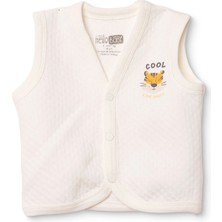 Hellobaby Erkek Bebek Kapitone Yelek Hayvan Baskılı V Yaka Sleeveless