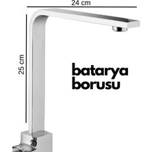 Sora Home Krom Mutfak Evye Batarya Için Köşeli Su Borusu Paslanmaz ve Eca Uyumlu 25X25