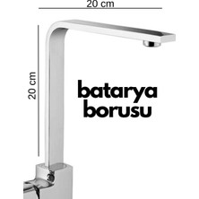Sora Home Krom Mutfak Evye Batarya Için Köşeli Su Borusu Paslanmaz ve Eca Uyumlu 20X20