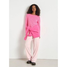 American Vintage Pembe Kadın Standart Desensiz T-Shirt SON31GH25NAVBV