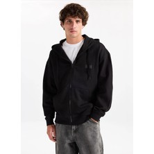 Hugo Siyah Erkek Rahat Sweatshirt 50546874_DELASTOMER