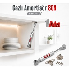 Badem10 Dolap Kapak Amortisörü 80N Gri 20 cm Gazlı Piston Kapak Hidroliği Mutfak Dolabı Pistonu 1 Adet