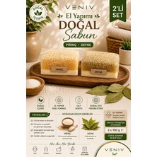 Veniv Pirinç & Defne Doğal Lifli Sabun Seti – El Yapımı Özel Formül