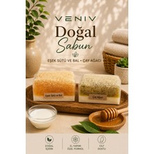 Veniv Çay Ağacı & Eşek Sütlü Bal Doğal Lifli Sabun Seti – El Yapımı Özel Formül