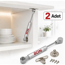 Badem10 (2ADET) Dolap Kapak Amortisörü 80N Gri 20 cm Gazlı Piston Kapak Hidroliği Mutfak Dolabı Pistonu