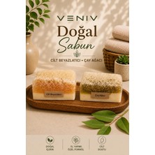Veniv Cilt Beyazlatıcı & Çay Ağacı Doğal Lifli Sabun Seti – El Yapımı Özel Formül