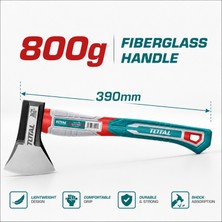 Total THAX061800 Fiber Saplı Profesyonel Kısa Balta (8000 Gr) 39 cm Yarma Özellikli Kamp Profesyonel Balta