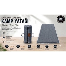 Zish Tekstil Zish Home Flexi Katlanır Kamp Yatağı, 5 cm 24 DNS Sünger Yatak, Karavan, Çadır, Misafir, Yer, Bağ, Bahçe, Yazlık Yatağı, Anne Yanı, Deprem, Taşınabilir Şilte, Araç İçi Minder