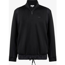 Aleg Siyah Erkek Regular Fit Logo Baskılı Sweatshirt ALG25053 19-3911 Alegion Sweatshirt