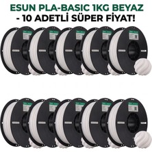 10'lu Fırsat Paketi Esun Beyaz Pla Basic Filament 1.75 mm 3D Yazıcı Hammaddesi 1 kg