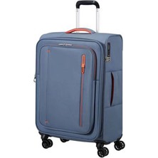 American Tourister Mavi Erkek Çekçekli Kumaş Valiz Cloudrıder-Spınner M Exp Tsa