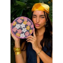 Zurafa Shop Vintage Çiçek Desenli Katlanabilir El Yelpazesi