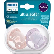 Majeur Philips Avent Ultra Soft Yumuşak 2li Emzik 0-6 Ay - Kız SCF091/09