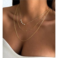 Nisma Accessories Nisma 14K Altın Kaplama Kararmaz Solmaz Çelik Kolye Mdl-3