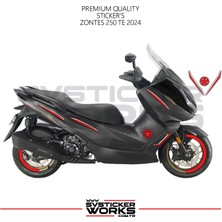 Sv Sticker Works Zontes 250 Te Sticker Kaplama Set Full Kit Parçalı Etiket Sticker Modeli Kırmızı