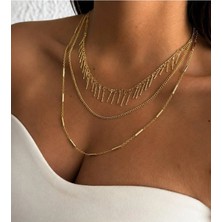Nisma Accessories Nisma 14K Altın Kaplama Kararmaz Solmaz Çelik Kolye Mdl-1