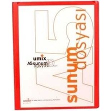 Umix A5 Önden Cepli 10 Lu Standart Sunum Dosyası Kırmızı U1191P-KI