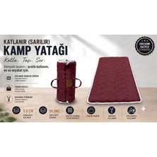 Zish Tekstil Zish Home Flexi Katlanır Kamp Yatağı, 5 cm 24 DNS Sünger Yatak, Karavan, Çadır, Misafir, Yer, Bağ, Bahçe, Yazlık Yatağı, Anne Yanı, Deprem, Taşınabilir Şilte, Araç İçi Minder