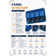 4 Kanal 12V Röle Kartı