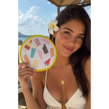 Zurafa Shop Dondurma Desenli Katlanabilir Yelpaze