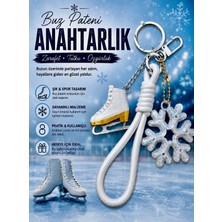 Dinç Spor Buz Pateni Charm Anahtarlık – Kar Tanesi Detaylı Dekoratif Anahtarlık