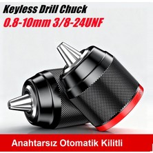 Depolife Anahtarsız Otomatik Kilitli Metal Mandren 10MM 3/8" Kitlemeli Mandiren