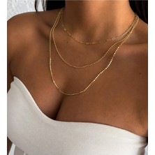 Nisma Accessories Nisma 14K Altın Kaplama Kararmaz Solmaz Çelik Kolye Mdl-2
