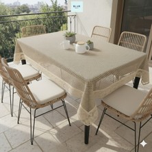 Empressco Dantel Görünümlü Kaymaz Sıvı Geçirmez Pvc Masa Örtüsü 120X150 cm