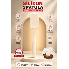 Evolis Kitchen 1 Adet Isıya Dayanıklı Yanmaz Yapişmaz Silikon Spatula (Krem)