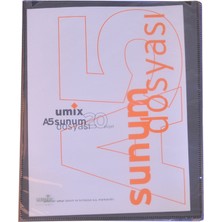 Umix A5 Önden Cepli 20'li Standart Sunum Dosyası Siyah U1192P-Sİ