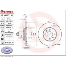 Brembo 09D22711 Fren Diski Ön Uv Kaplamalı Accent Blue